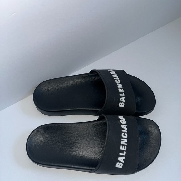 Balenciaga Women's Logo Slides - Picture 1 of 2